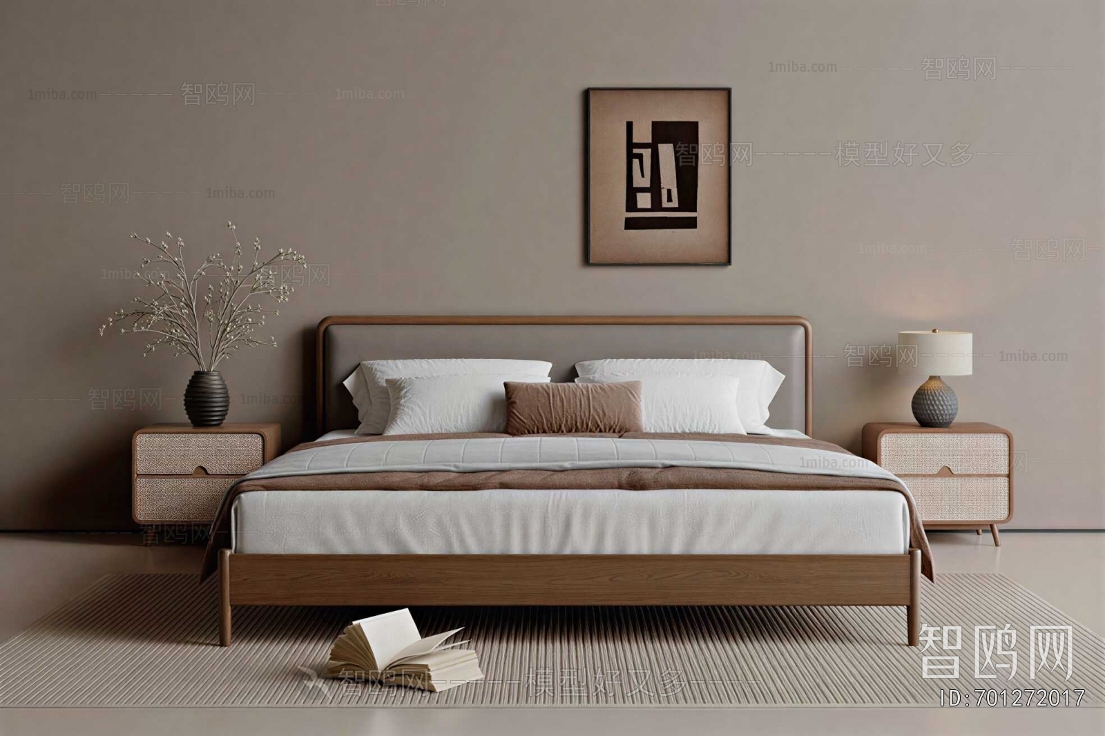 Wabi-sabi Style Double Bed