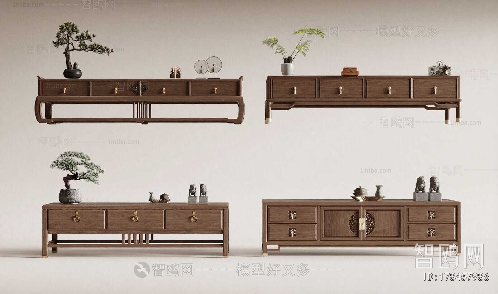 New Chinese Style TV Cabinet