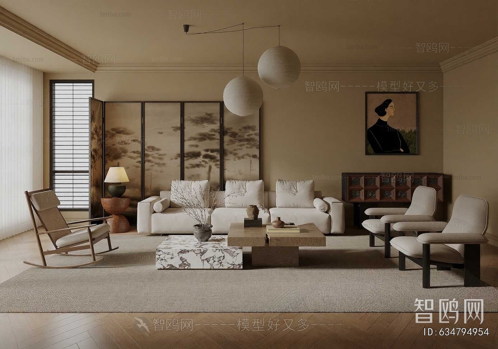 Wabi-sabi Style A Living Room