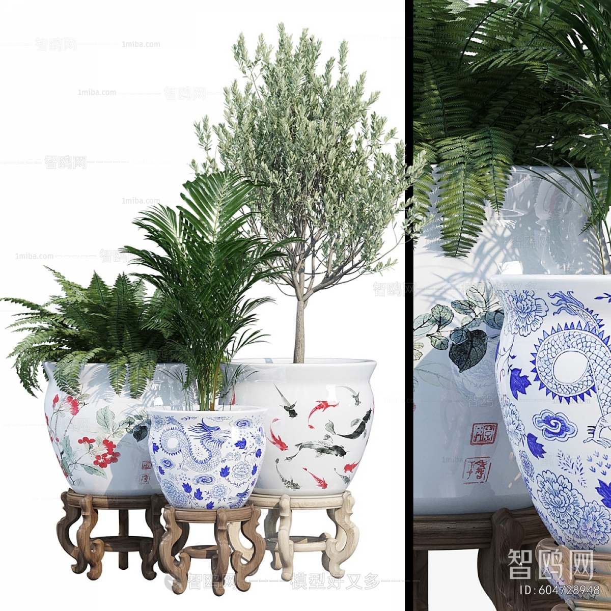 Modern Ground Green Plant Potted Plants