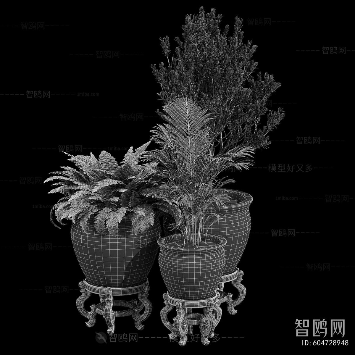 Modern Ground Green Plant Potted Plants