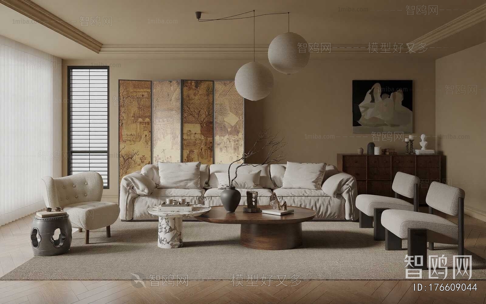 Wabi-sabi Style A Living Room