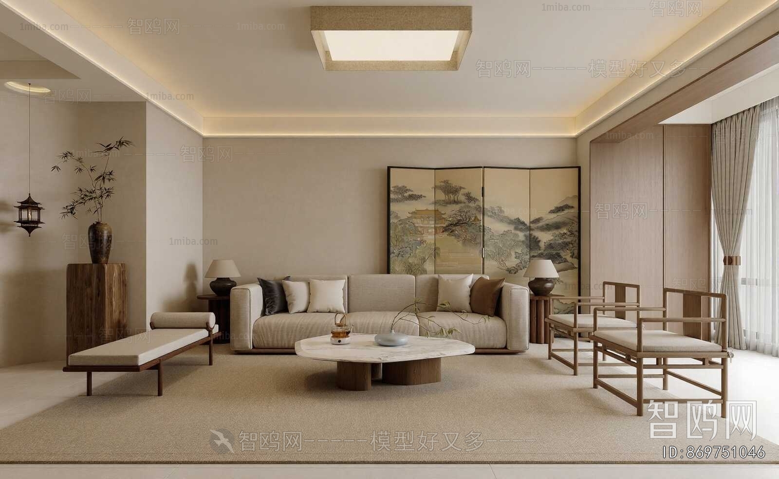 New Chinese Style A Living Room