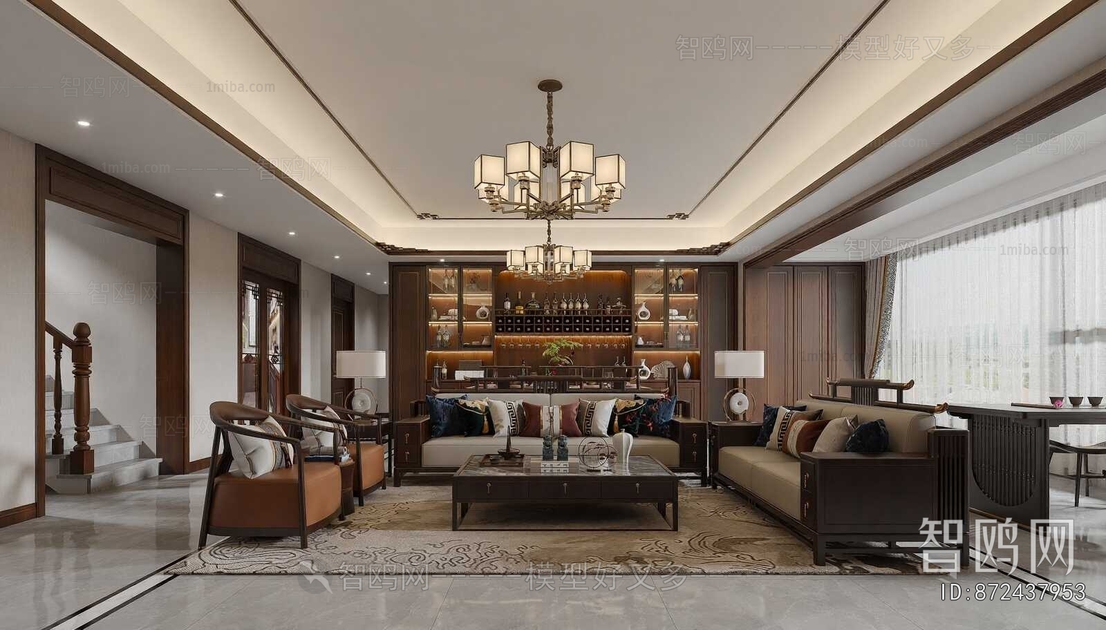 New Chinese Style A Living Room