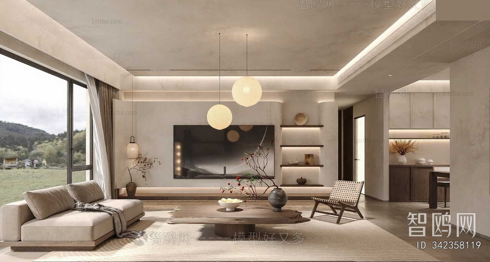 Wabi-sabi Style A Living Room