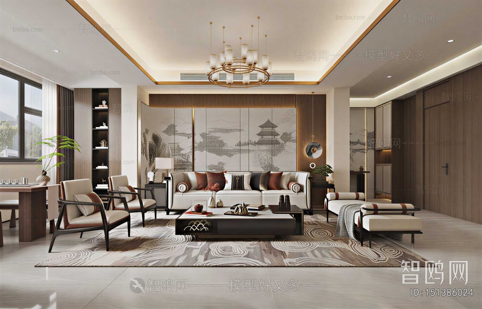 New Chinese Style A Living Room