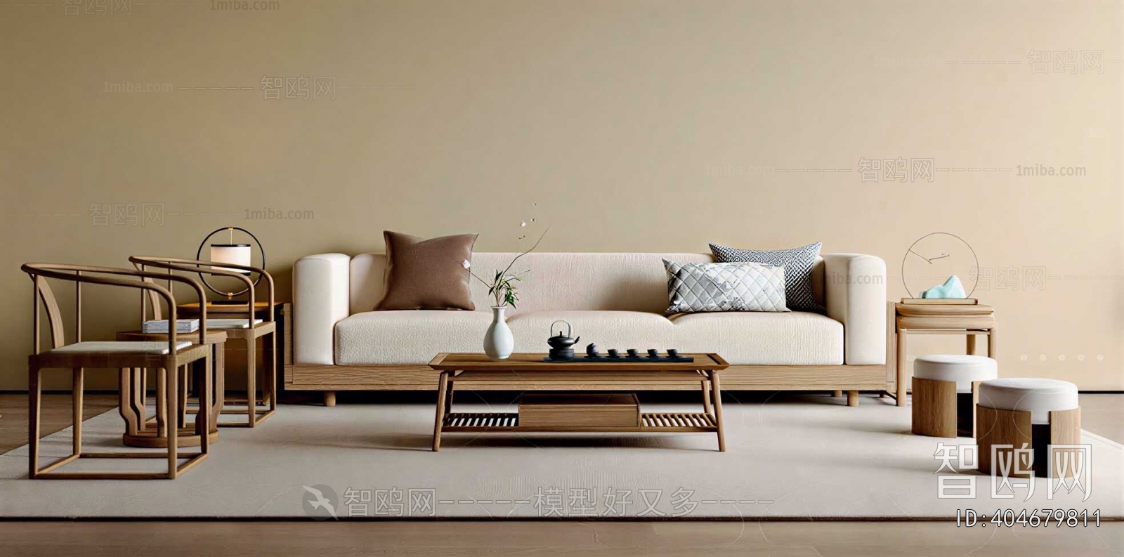 New Chinese Style Sofa Combination