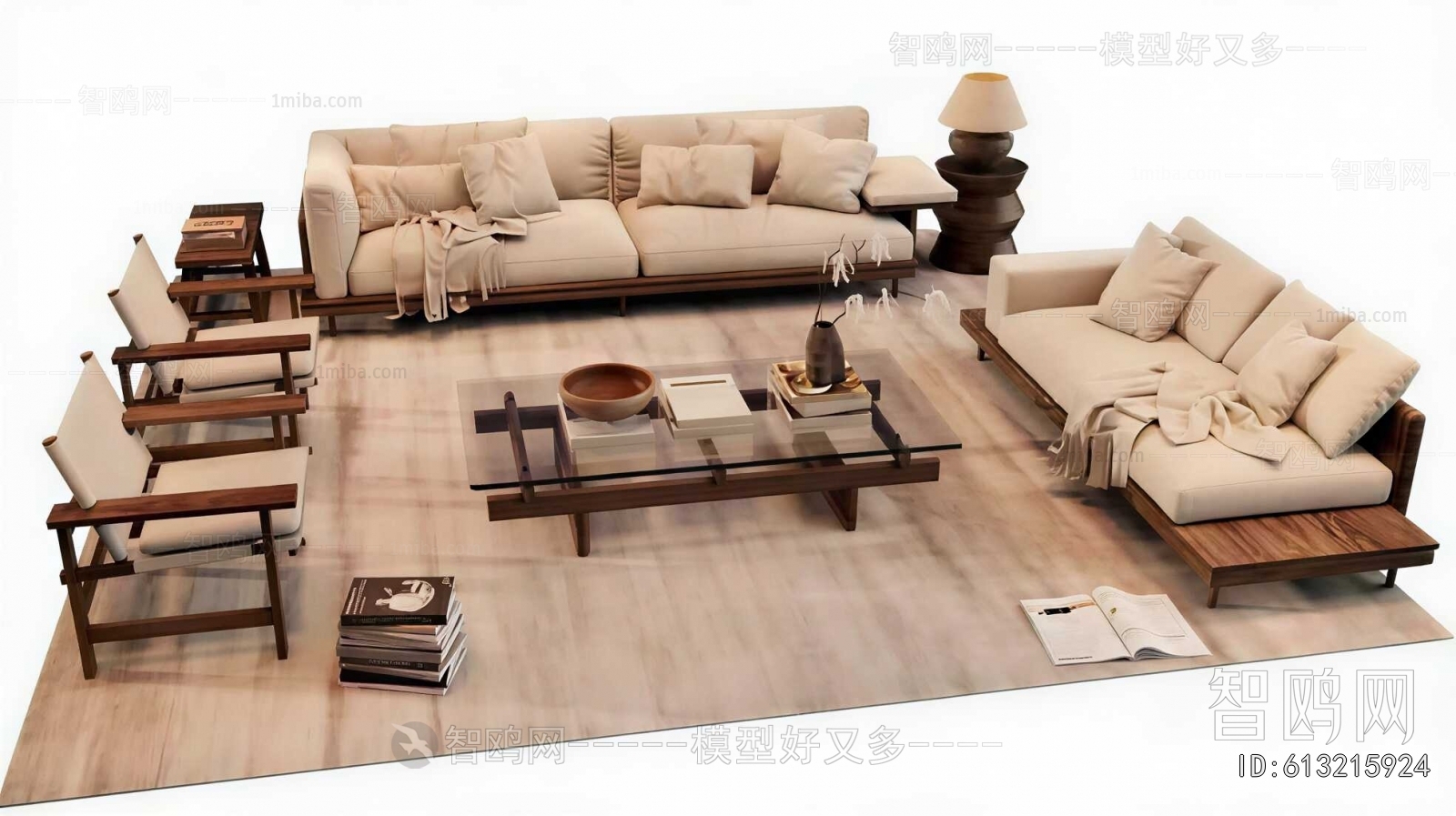 Wabi-sabi Style Sofa Combination