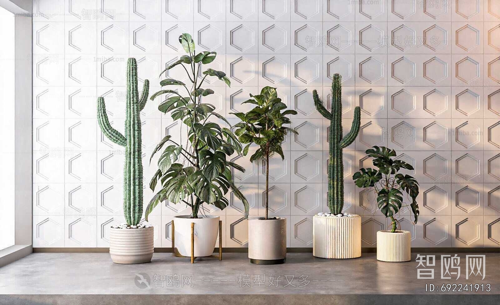 Modern Ground Green Plant Potted Plants