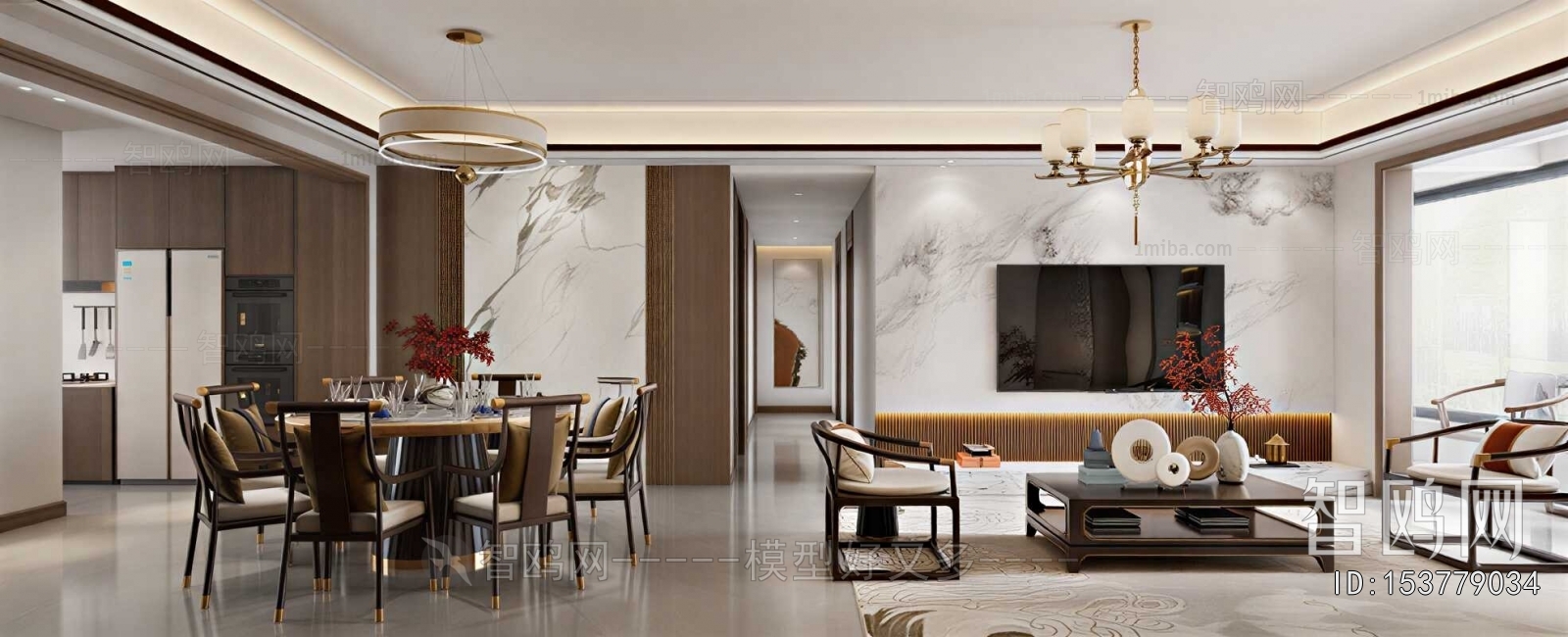 New Chinese Style A Living Room