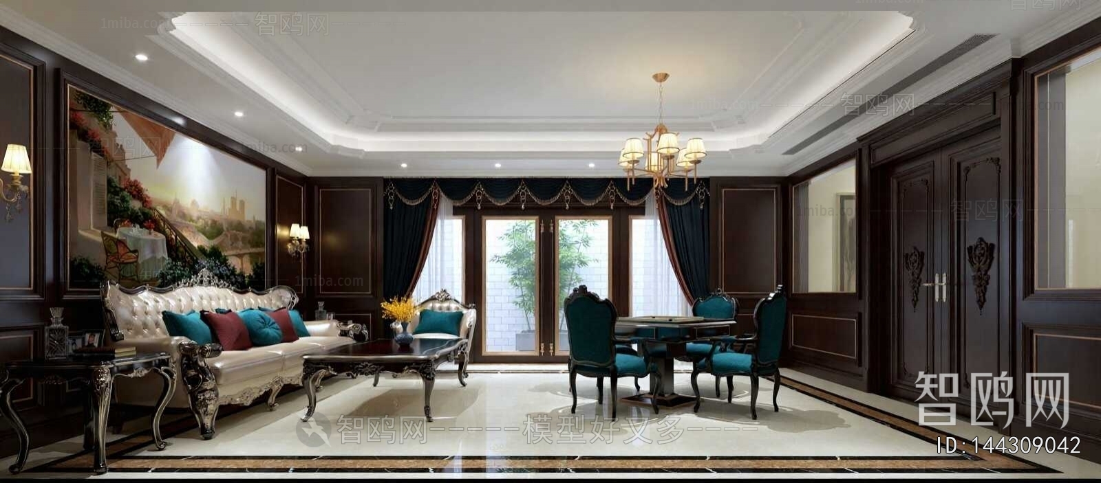 European Style Chess And Card Room