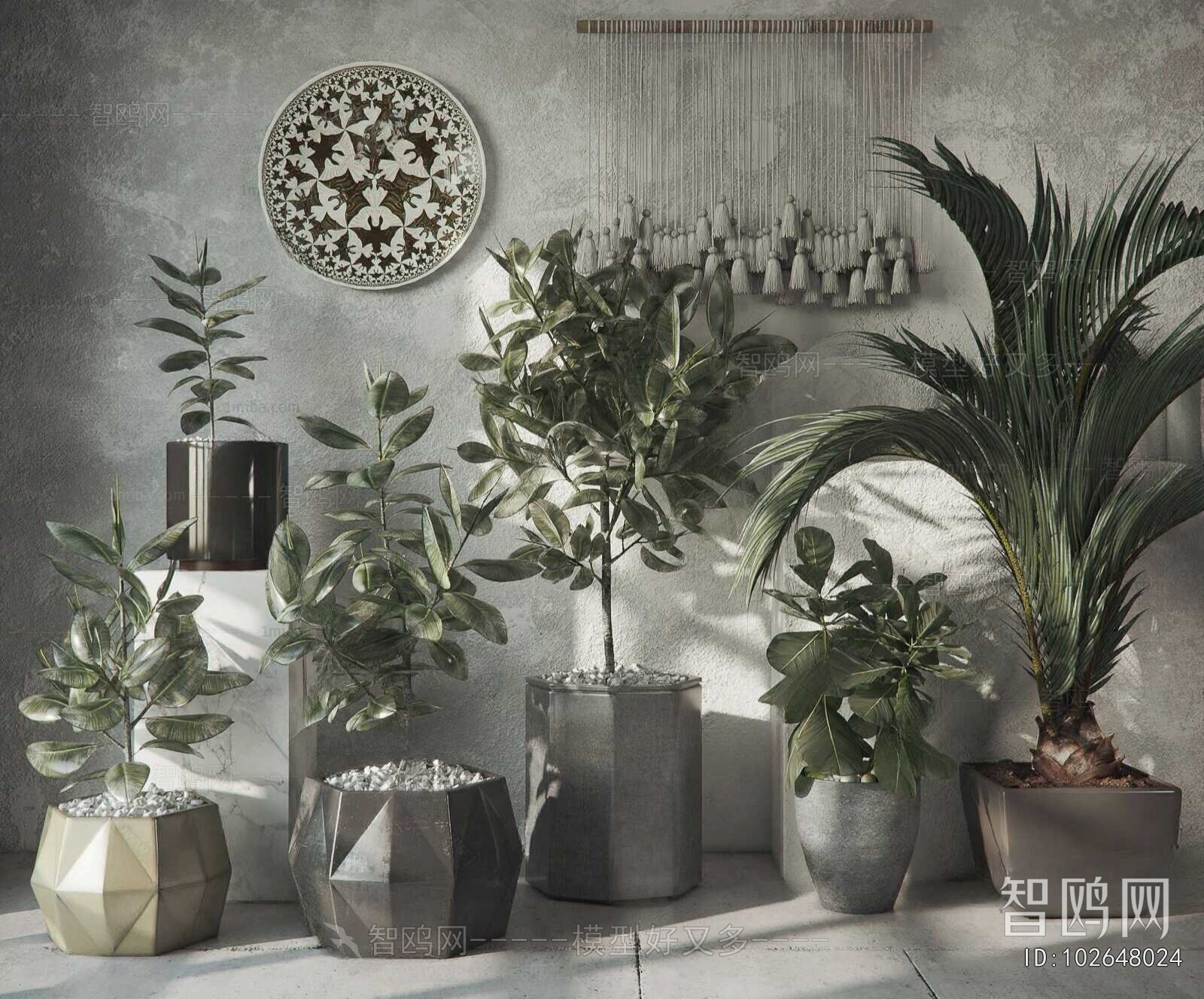 Modern Ground Green Plant Potted Plants