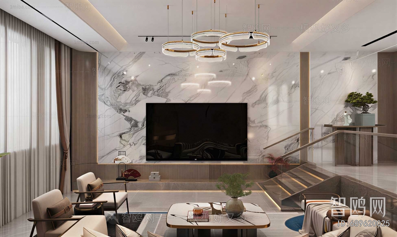 New Chinese Style A Living Room