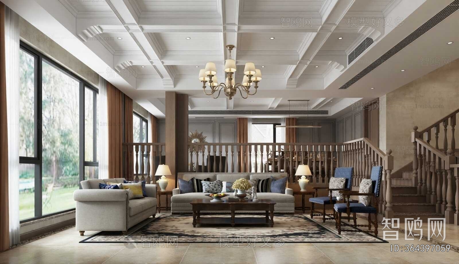 New Chinese Style A Living Room