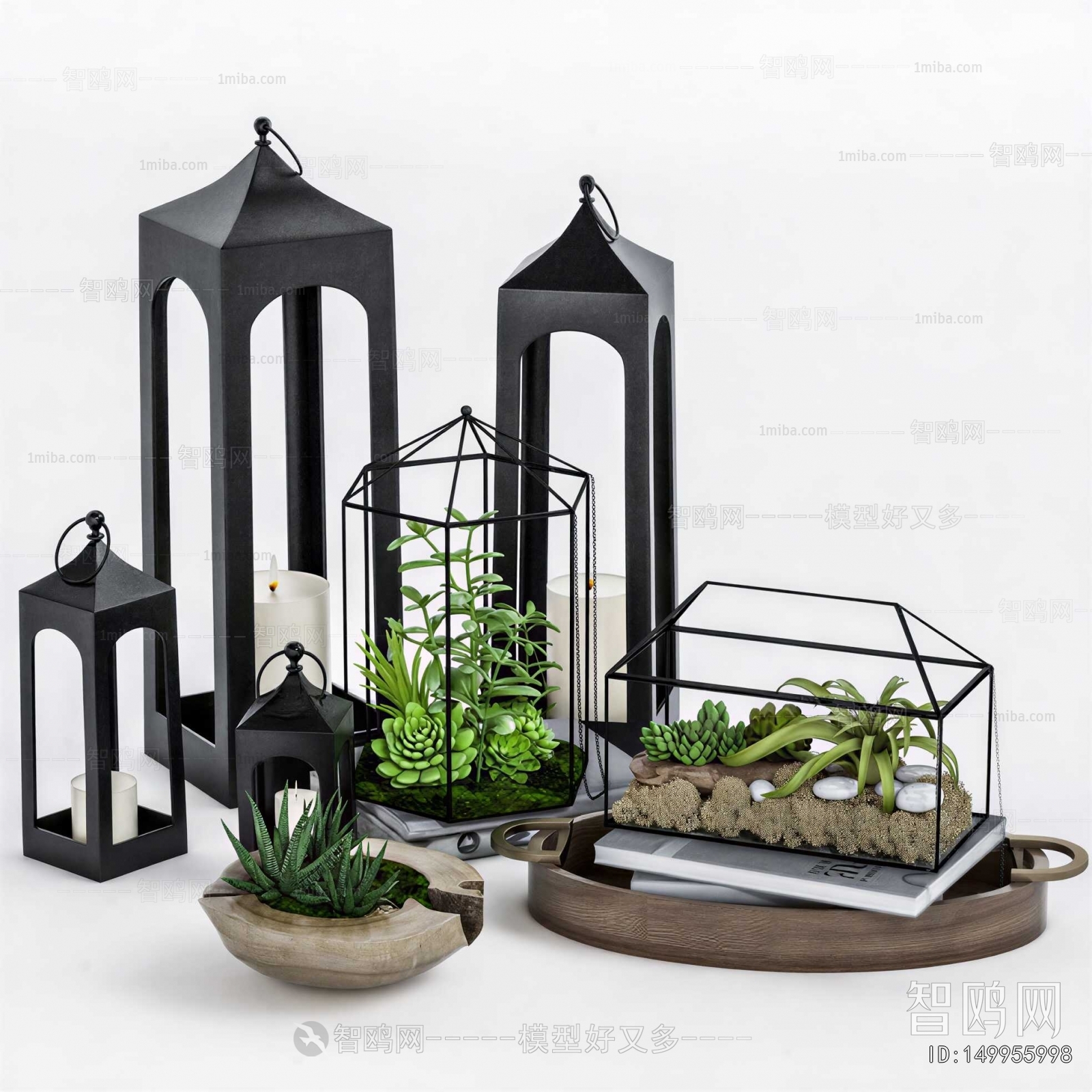 Modern Potted Green Plant