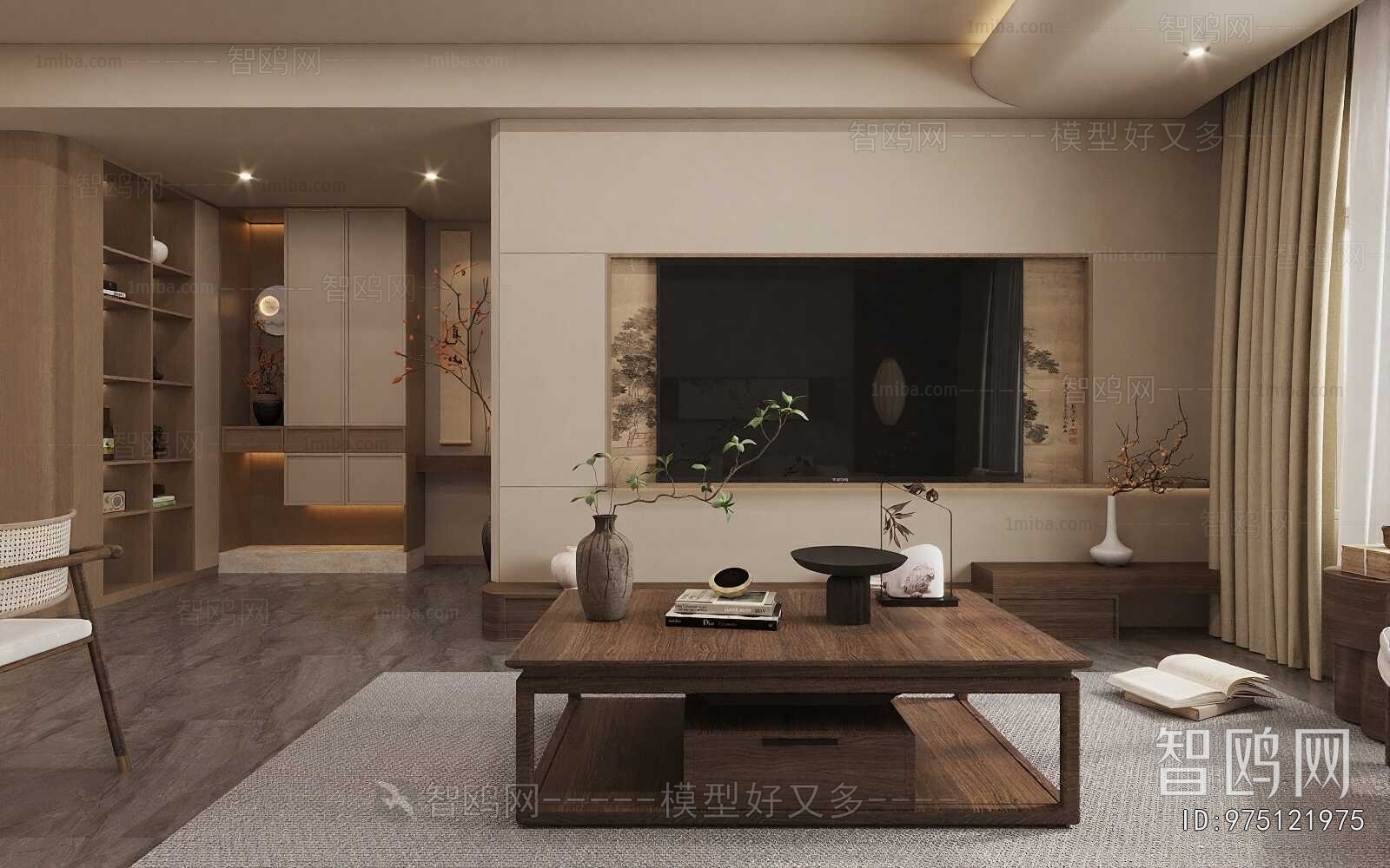 New Chinese Style A Living Room