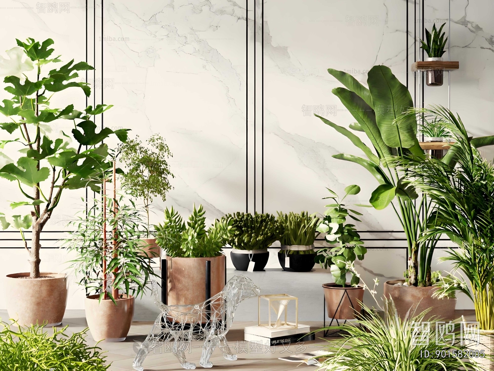 Modern Ground Green Plant Potted Plants