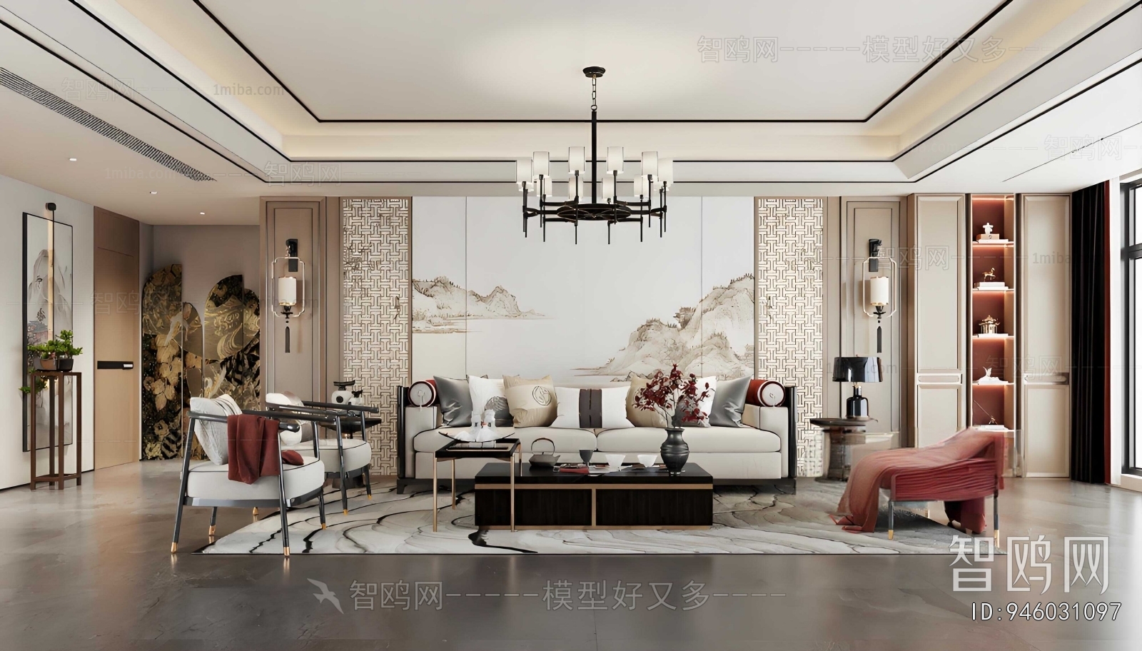 New Chinese Style A Living Room