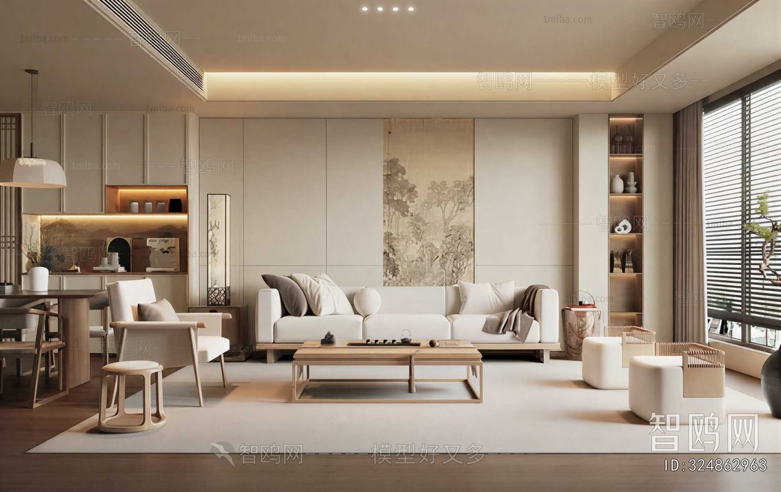 New Chinese Style A Living Room