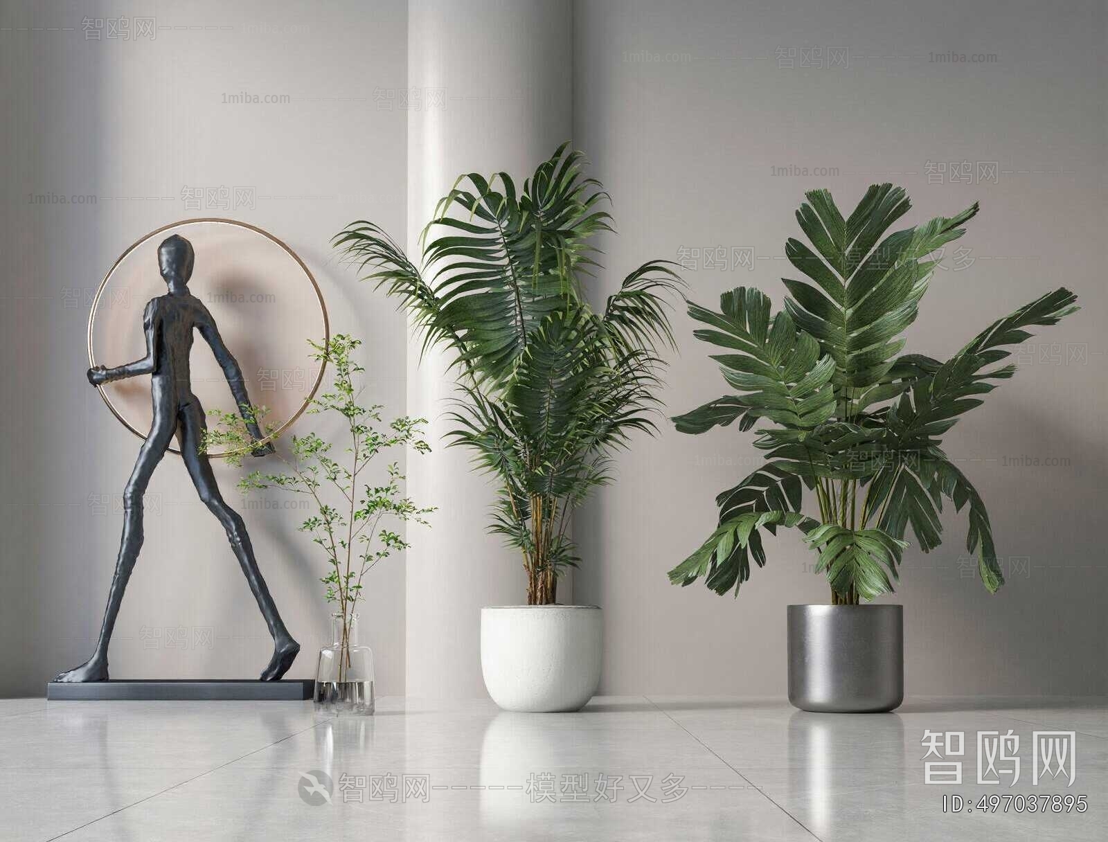 Modern Ground Green Plant Potted Plants