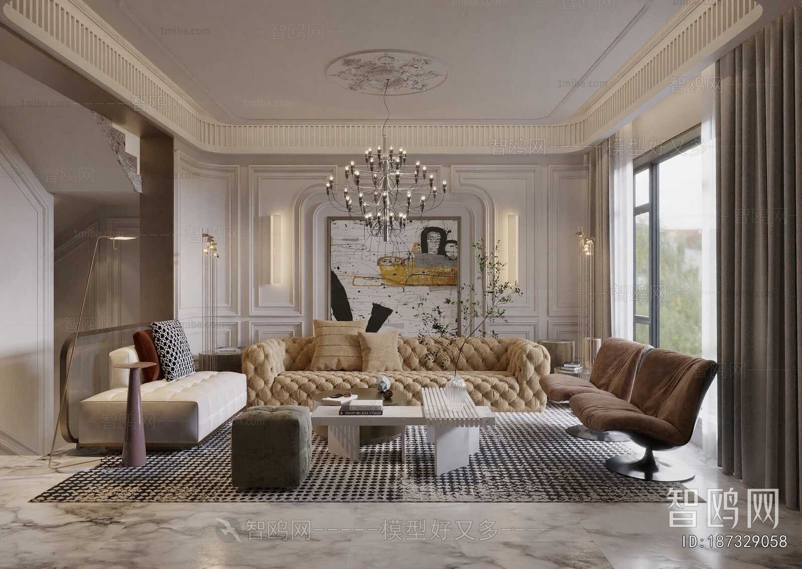 Simple European Style A Living Room