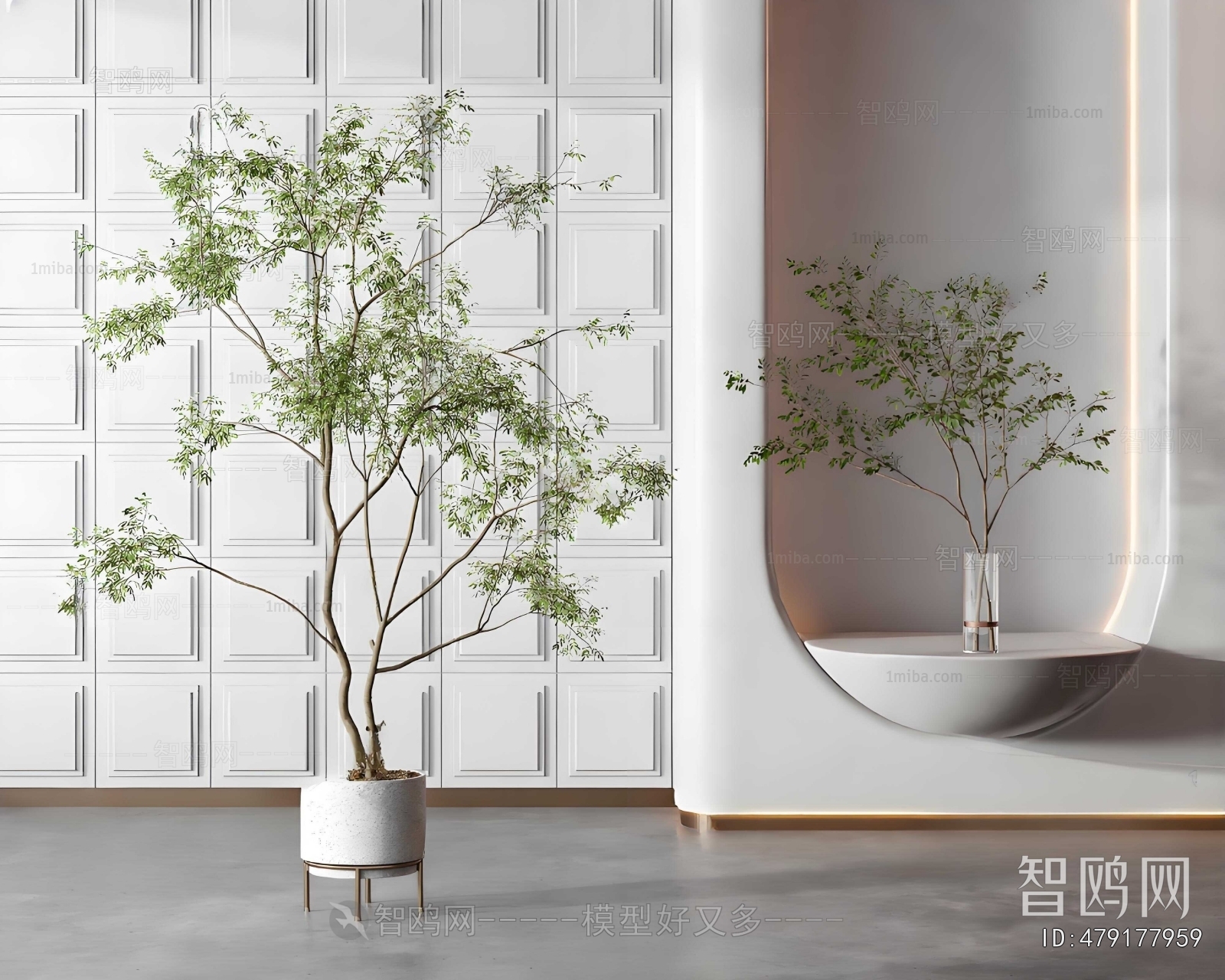 Modern Potted Green Plant