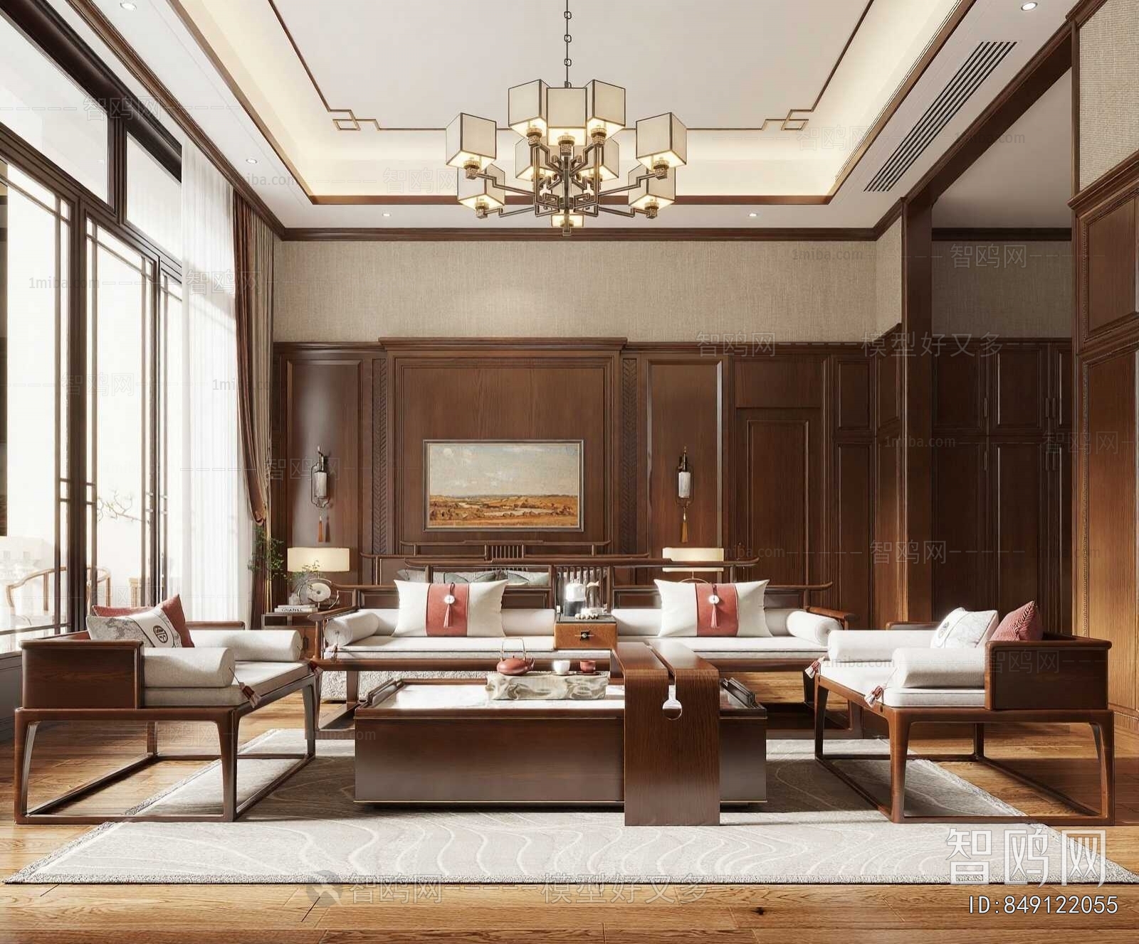 New Chinese Style A Living Room