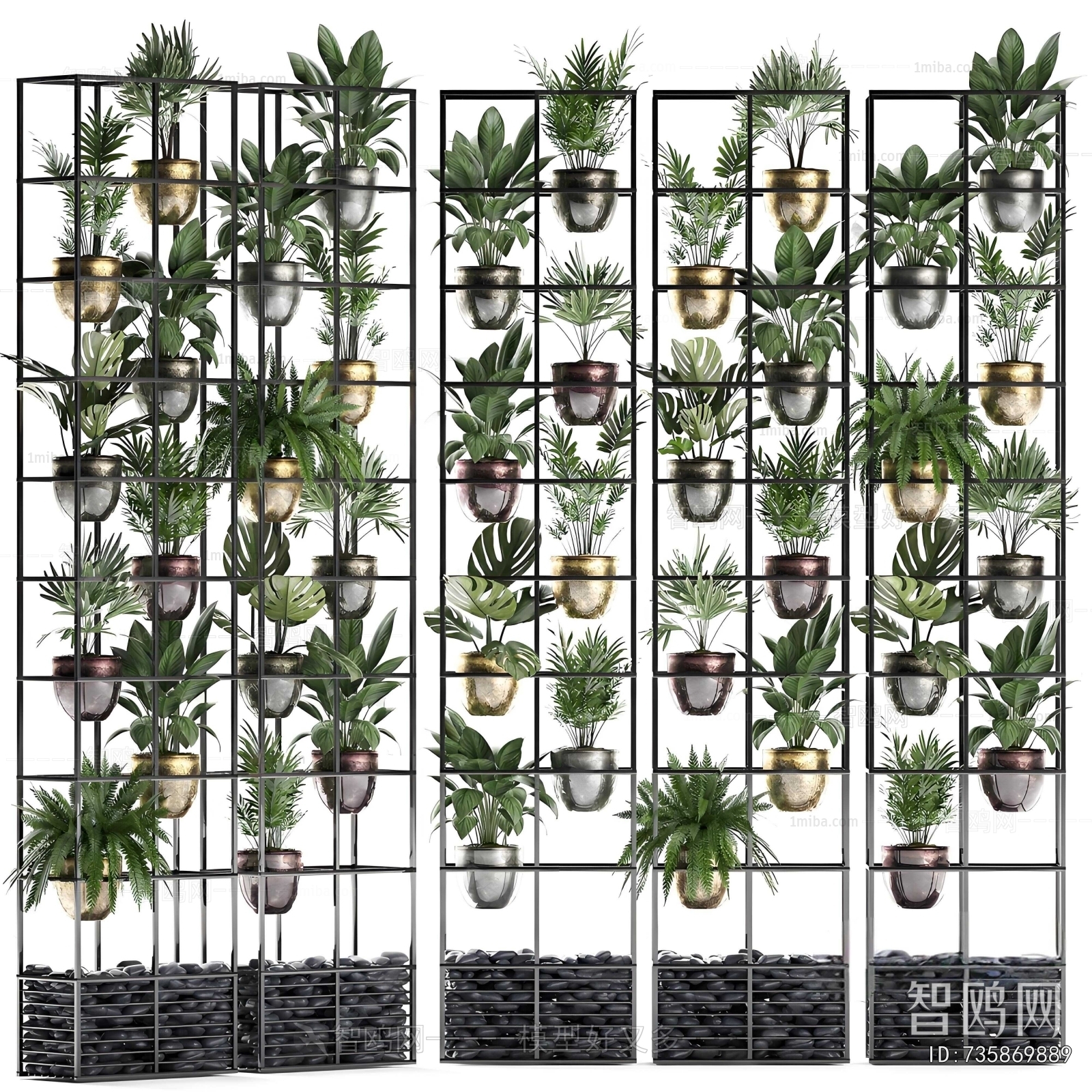 Modern Potted Green Plant