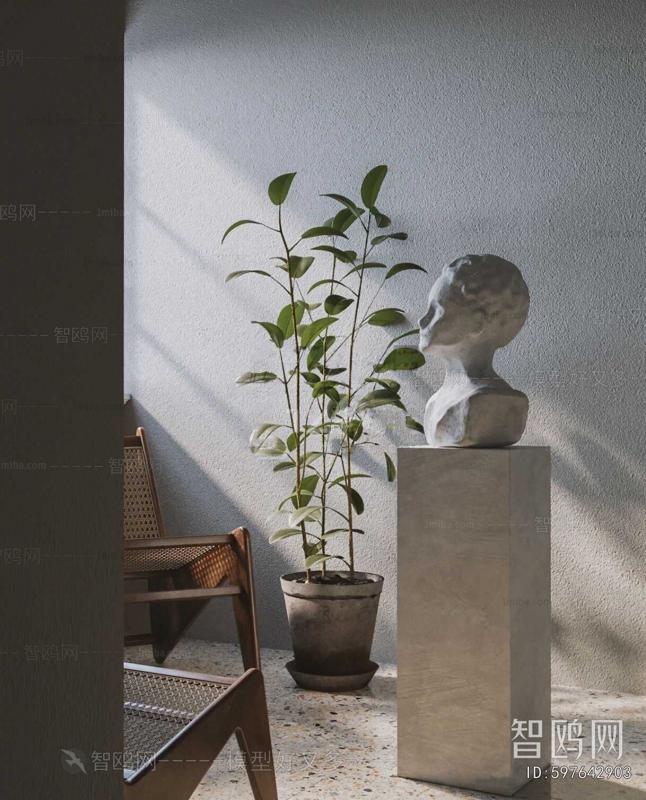 Modern Ground Green Plant Potted Plants