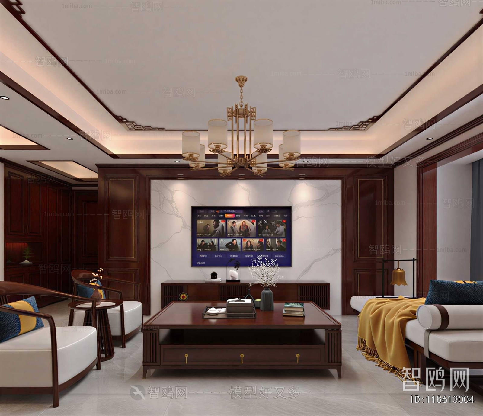 New Chinese Style A Living Room