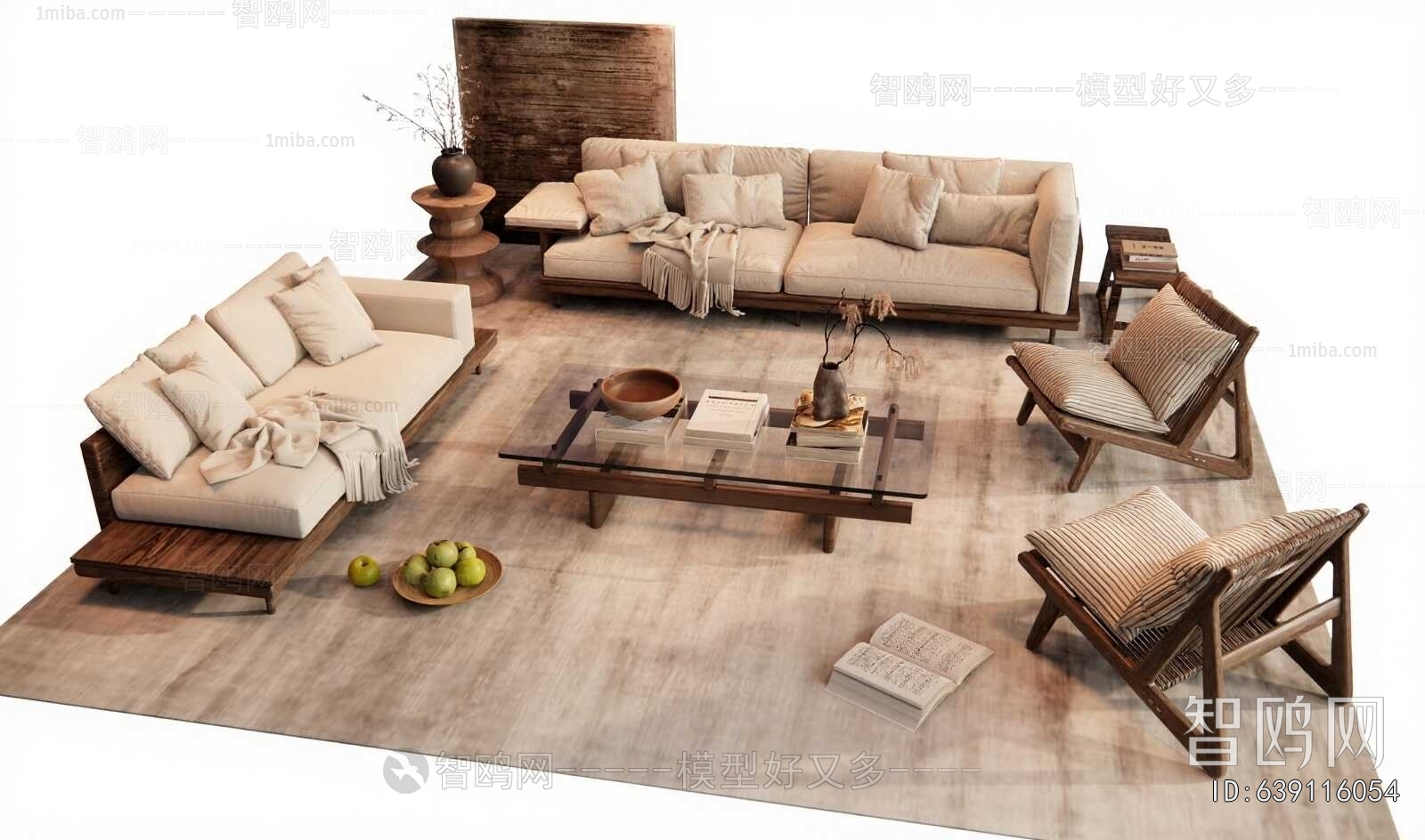 Wabi-sabi Style Sofa Combination