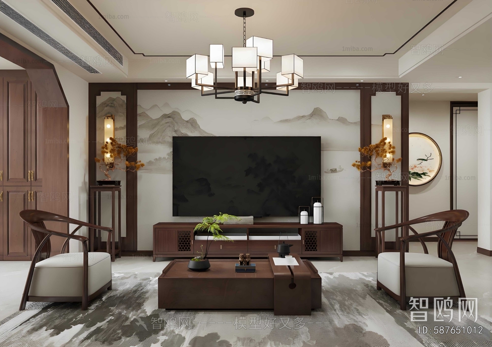 New Chinese Style A Living Room