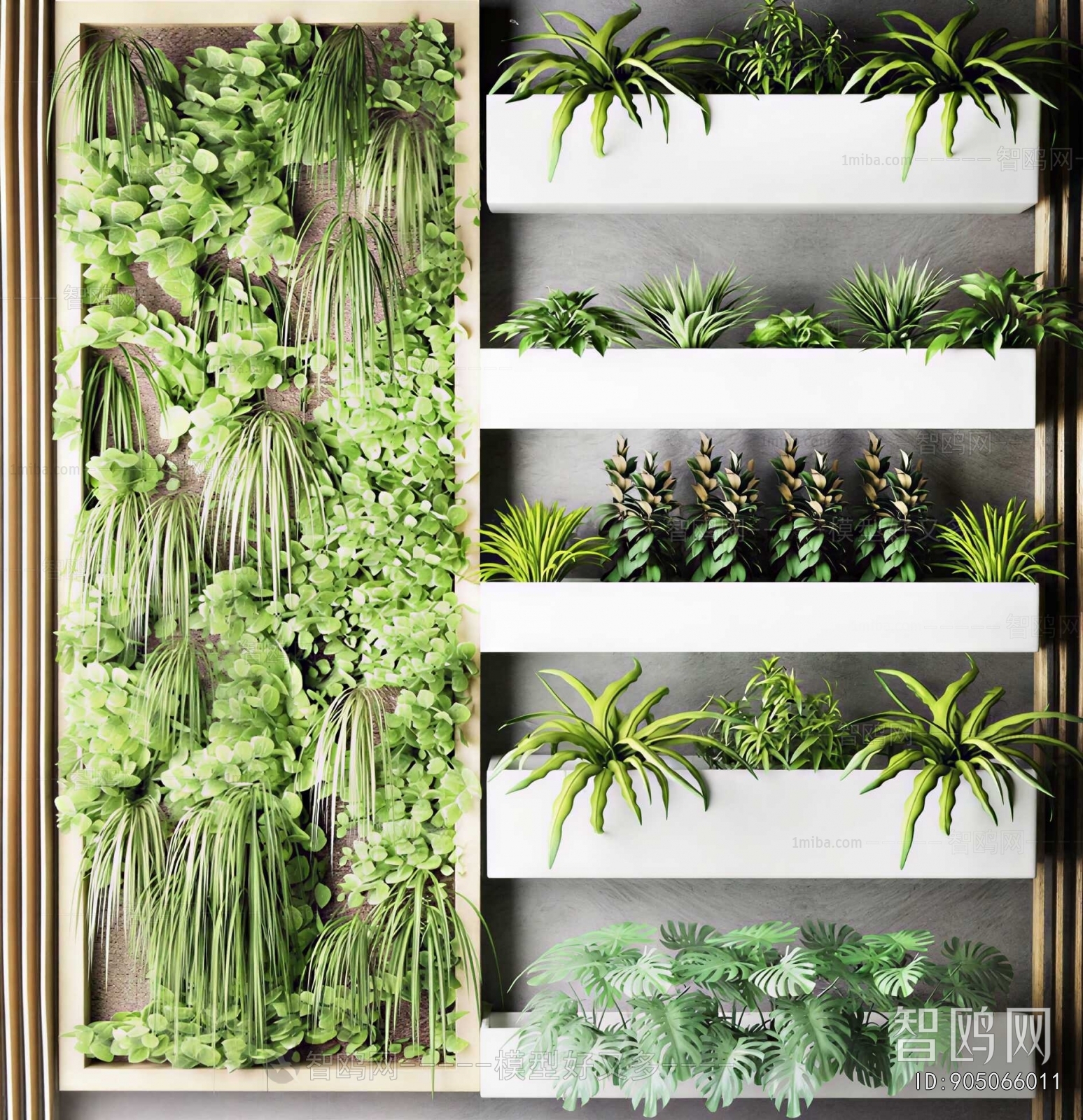 Modern Potted Green Plant