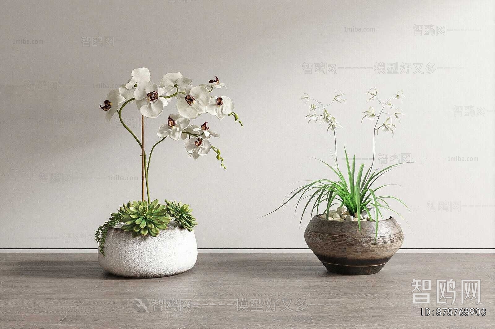 Modern Potted Green Plant