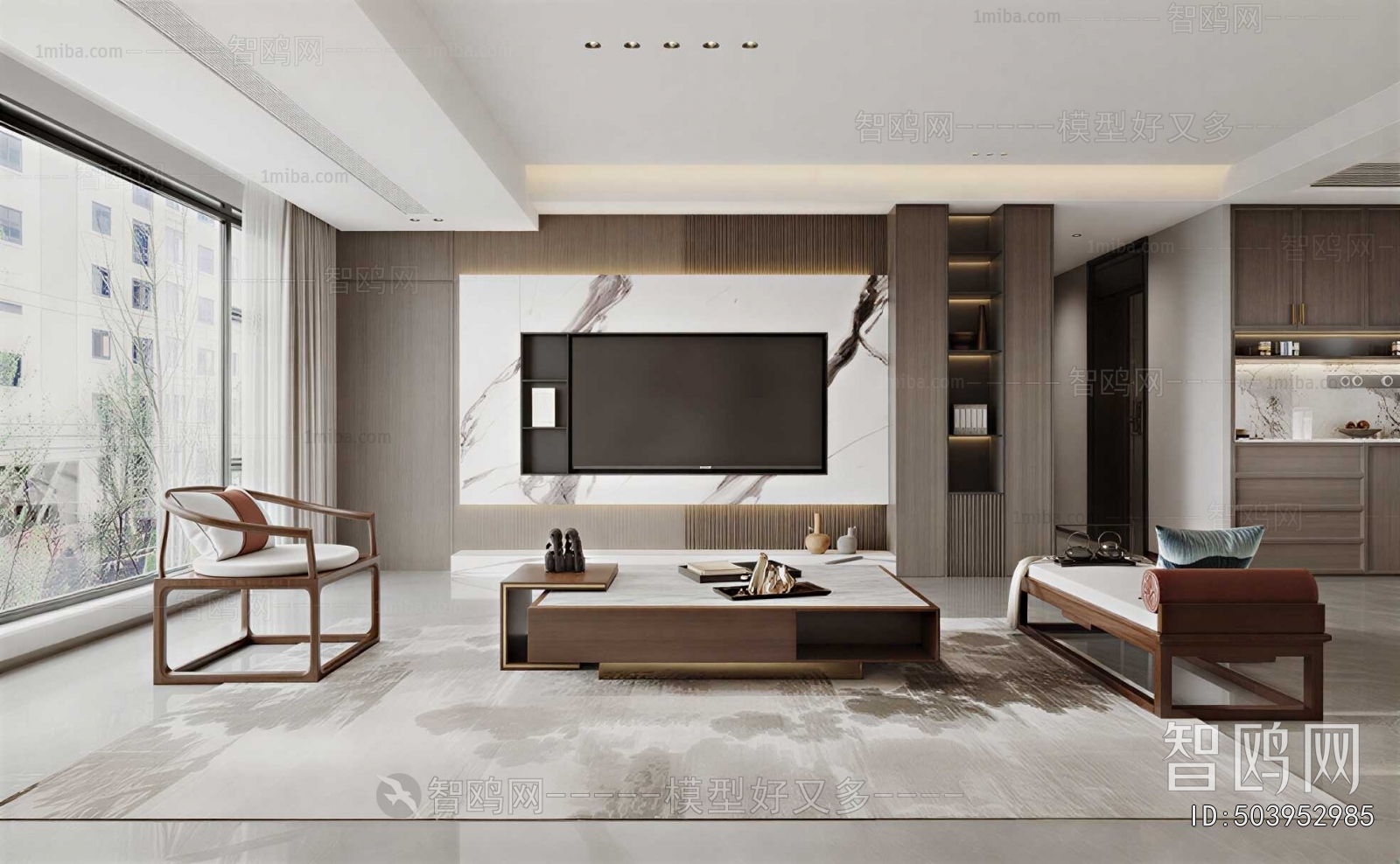 New Chinese Style A Living Room