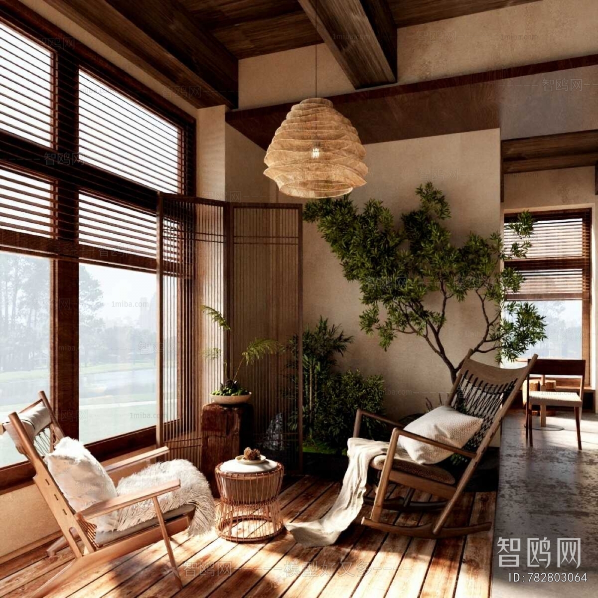 Wabi-sabi Style Leisure Balcony
