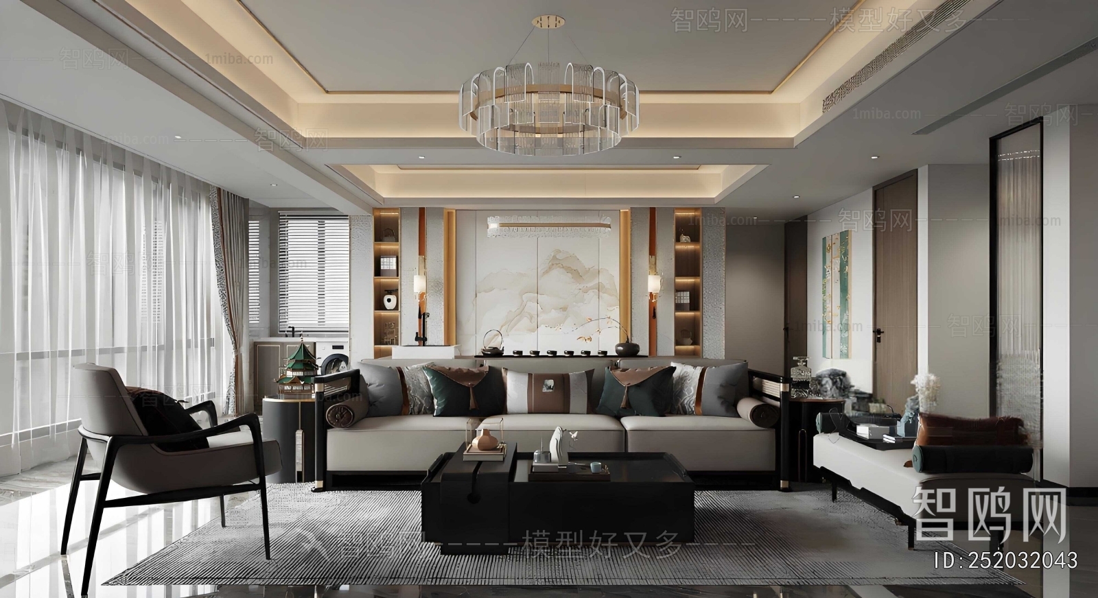 New Chinese Style A Living Room