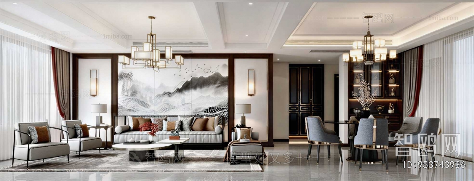 New Chinese Style A Living Room