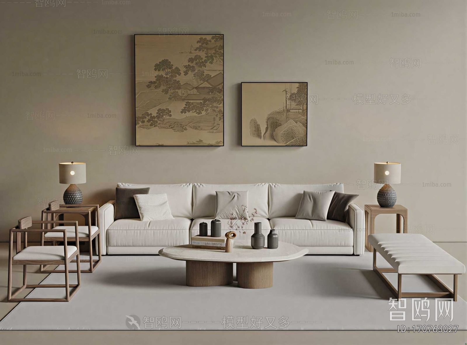 New Chinese Style Sofa Combination