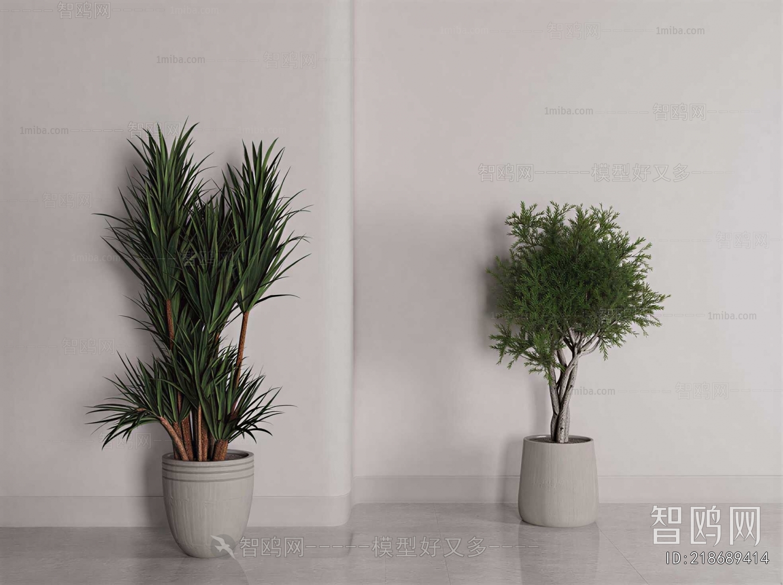 Modern Ground Green Plant Potted Plants