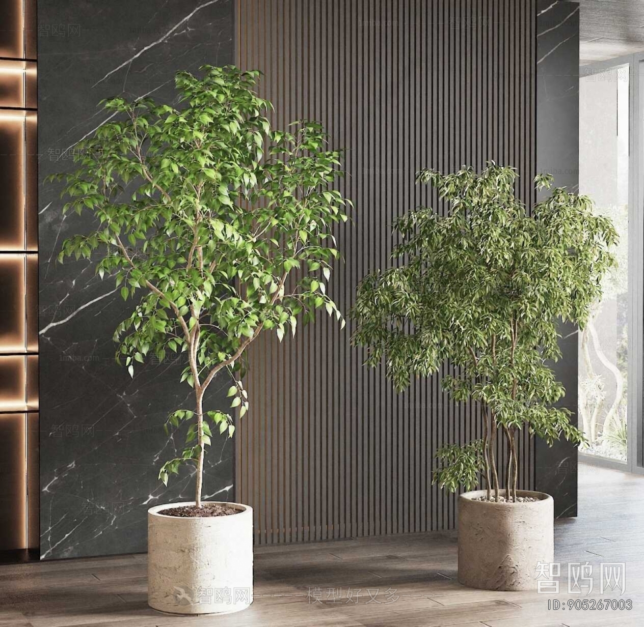 Modern Ground Green Plant Potted Plants