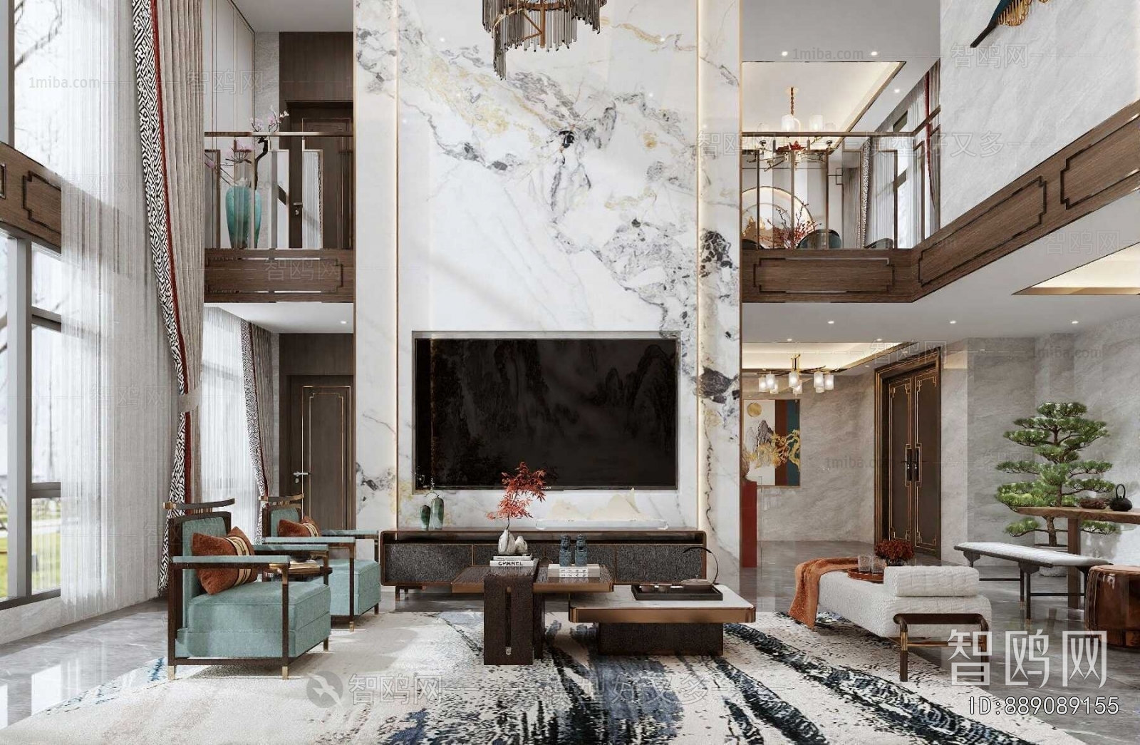 New Chinese Style A Living Room