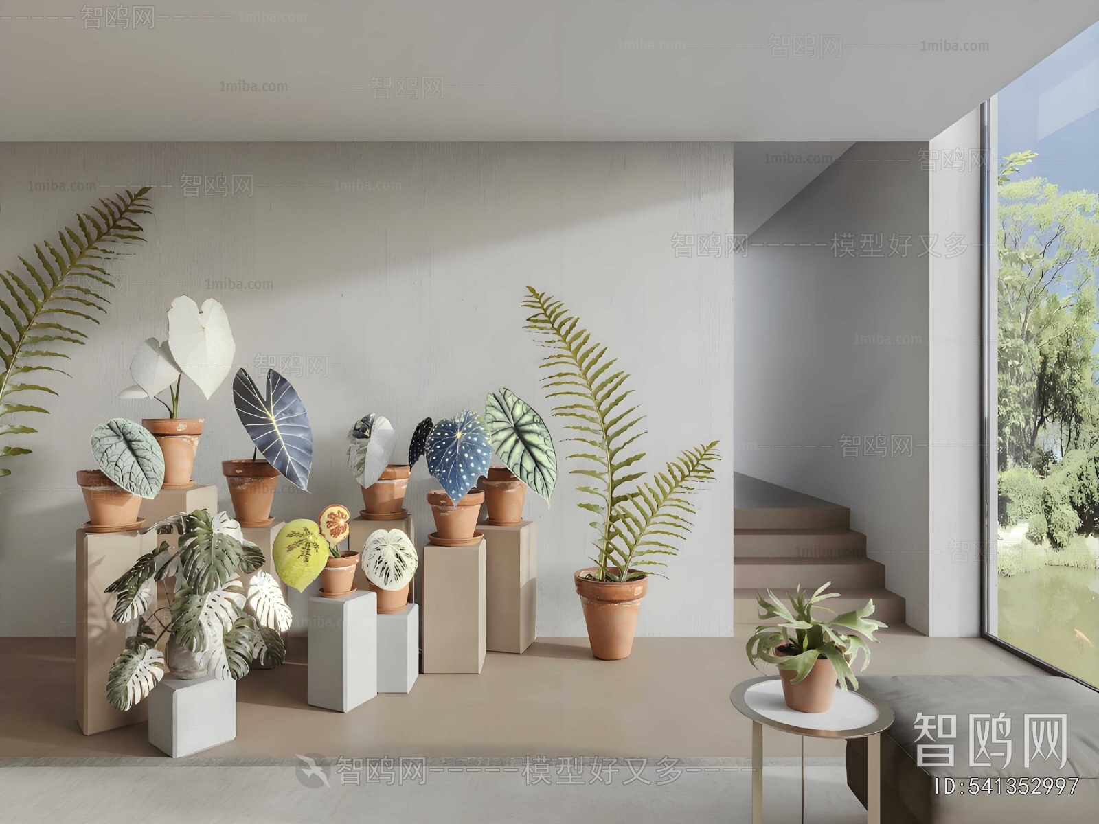 Modern Ground Green Plant Potted Plants