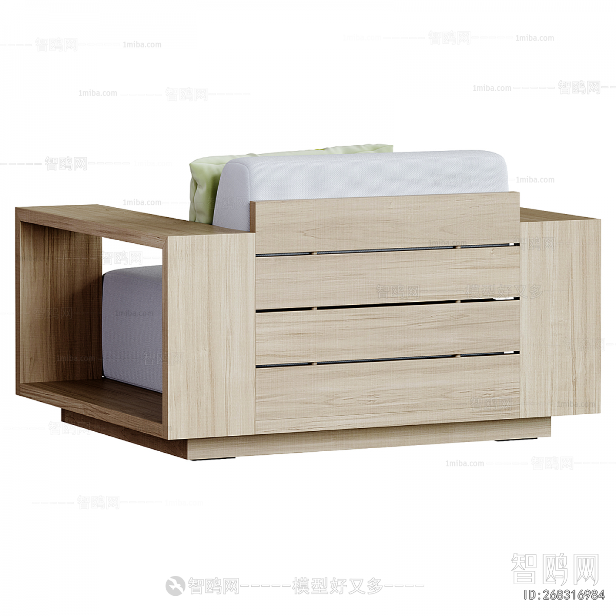 New Chinese Style Single Sofa