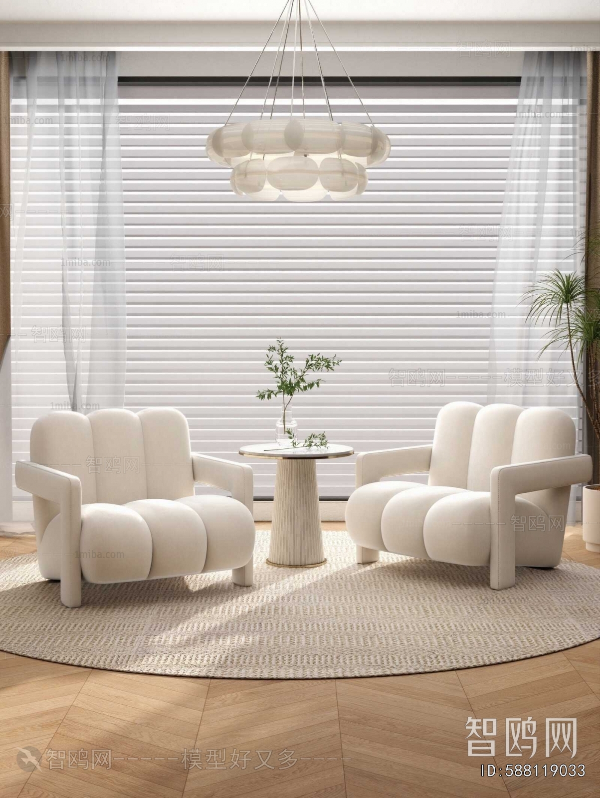 Wabi-sabi Style Single Sofa