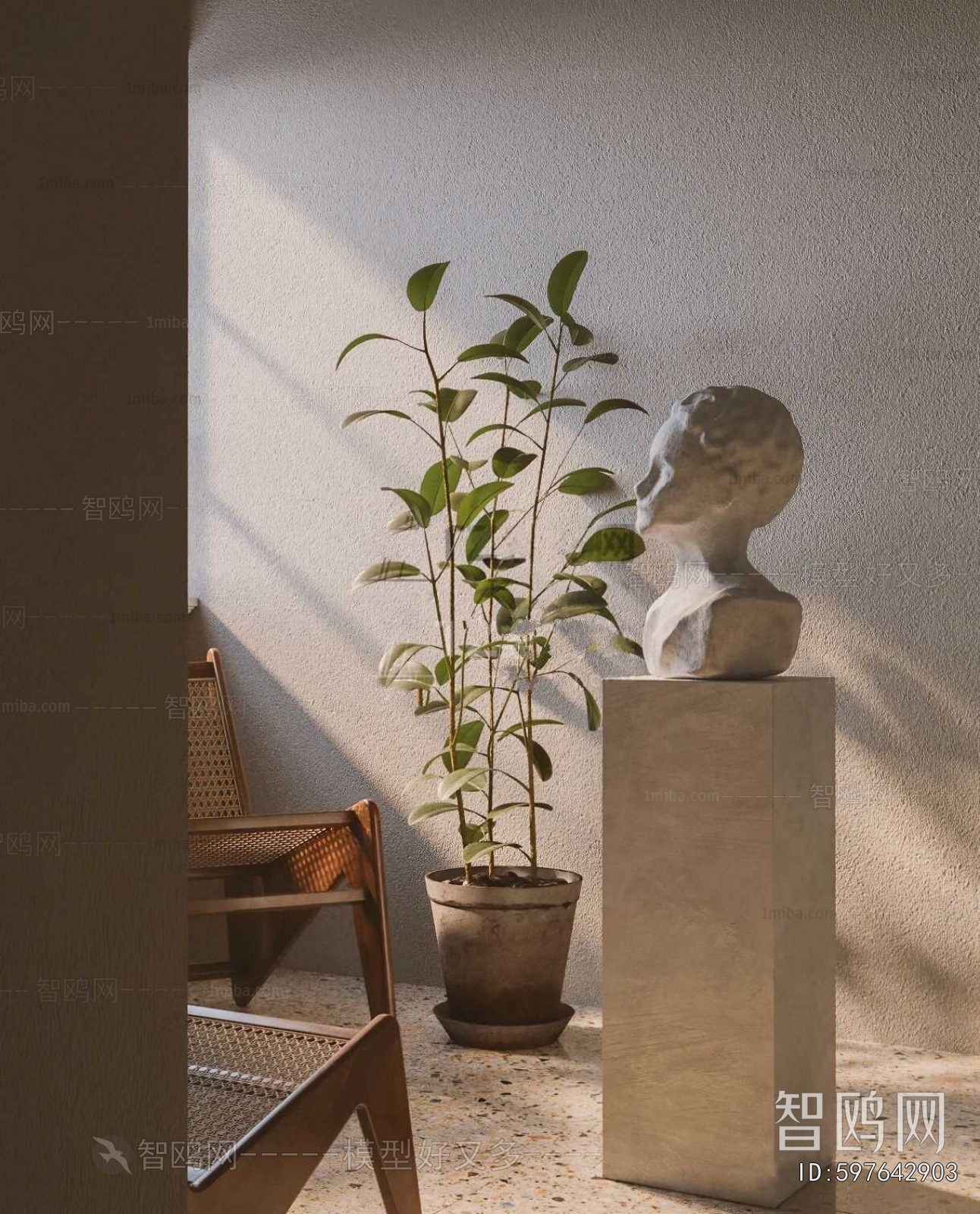 Modern Ground Green Plant Potted Plants