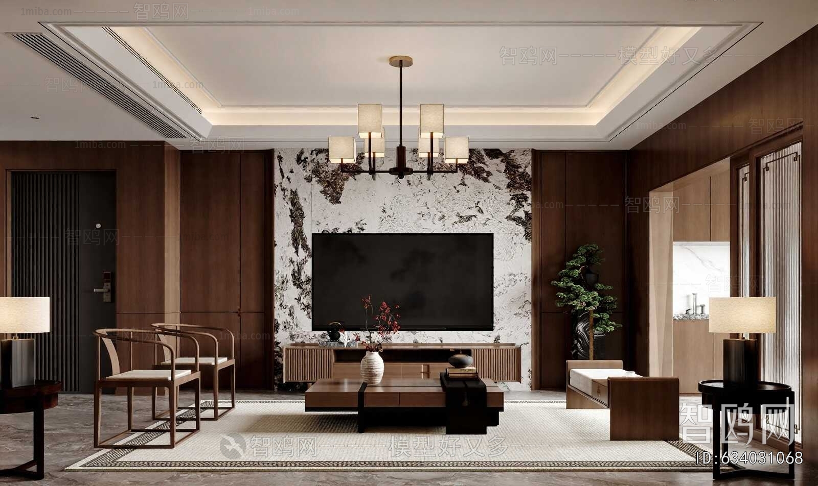 New Chinese Style A Living Room