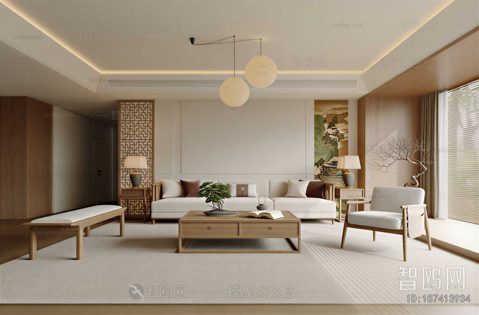 New Chinese Style A Living Room