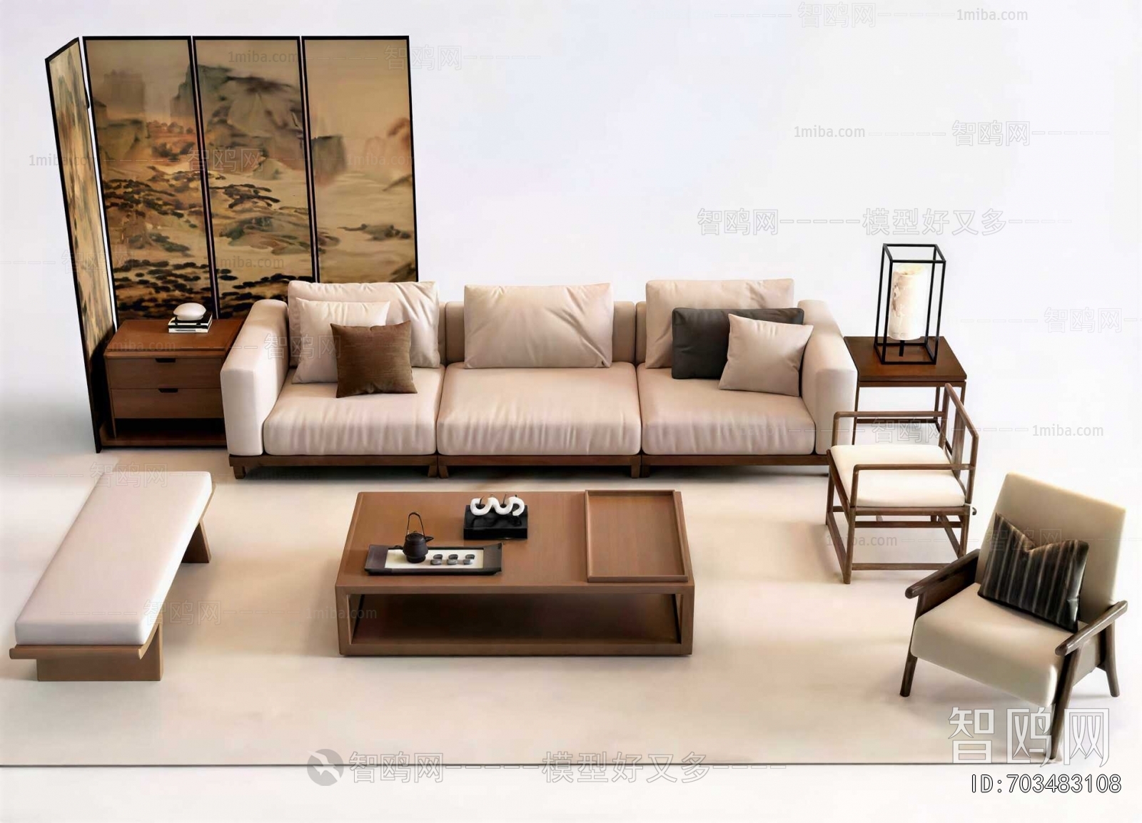 New Chinese Style Sofa Combination