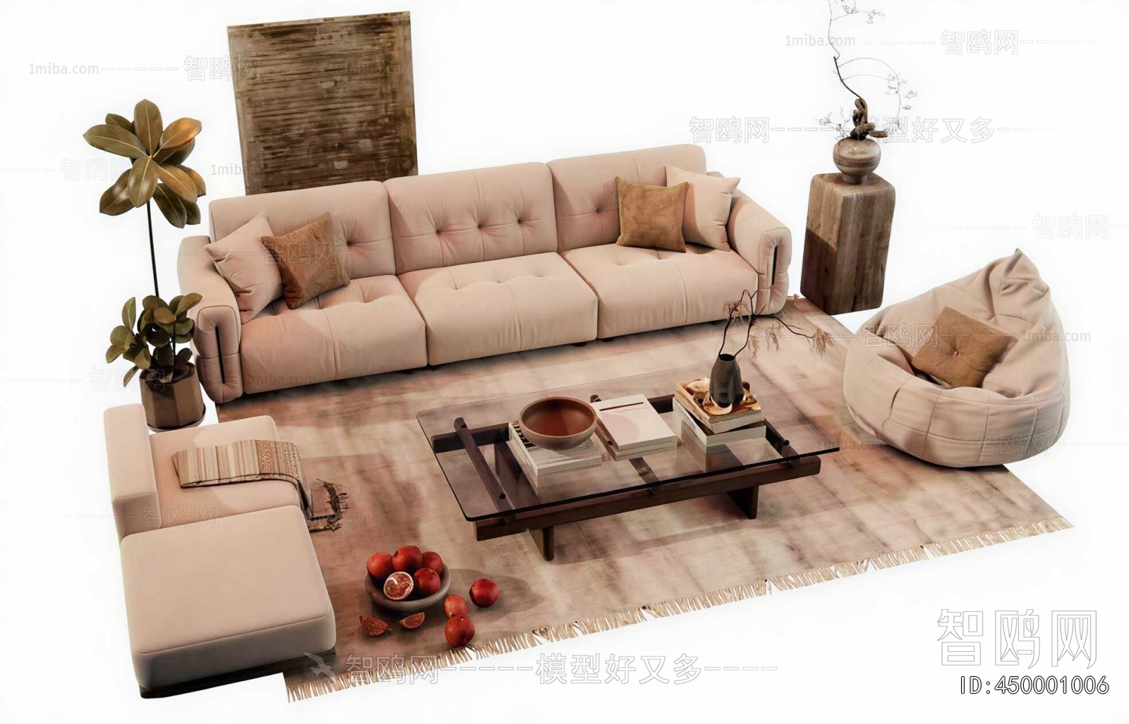 Wabi-sabi Style Sofa Combination
